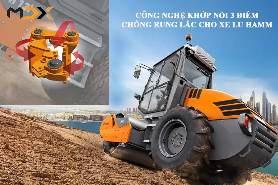 Khớp Nối 3 Điểm Xe Lu Hamm HC 129 êm ái Cong Nghe Khop Noi 3 Diem Chong Rung Lac Tren Xe Lu Hamm HC129